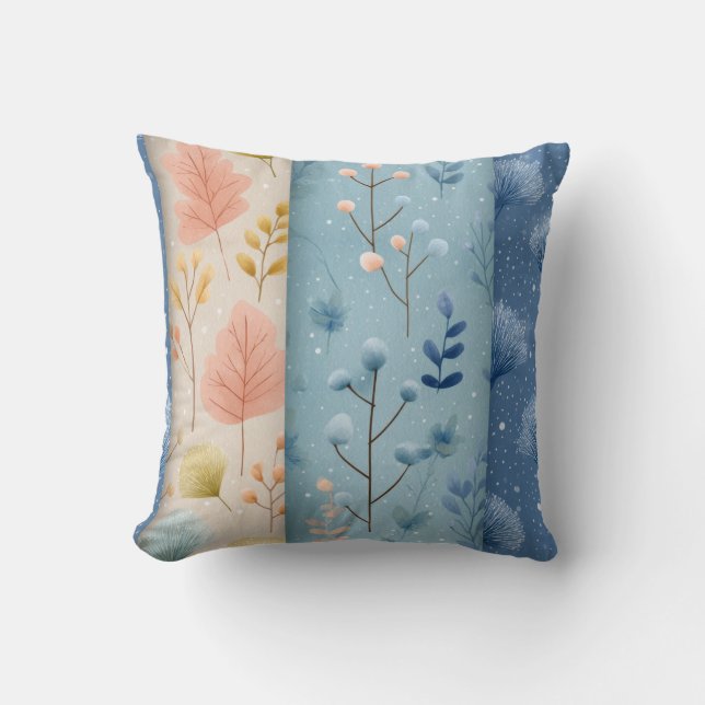 Coussin décoratif Panneaux botaniques scandinaves  (Recto)