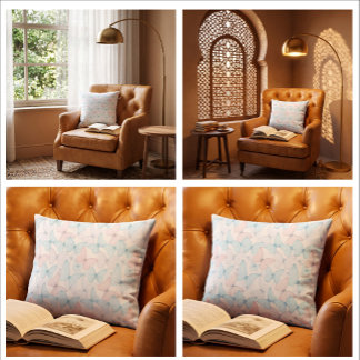 Coussin décoratif papillons BlushSky