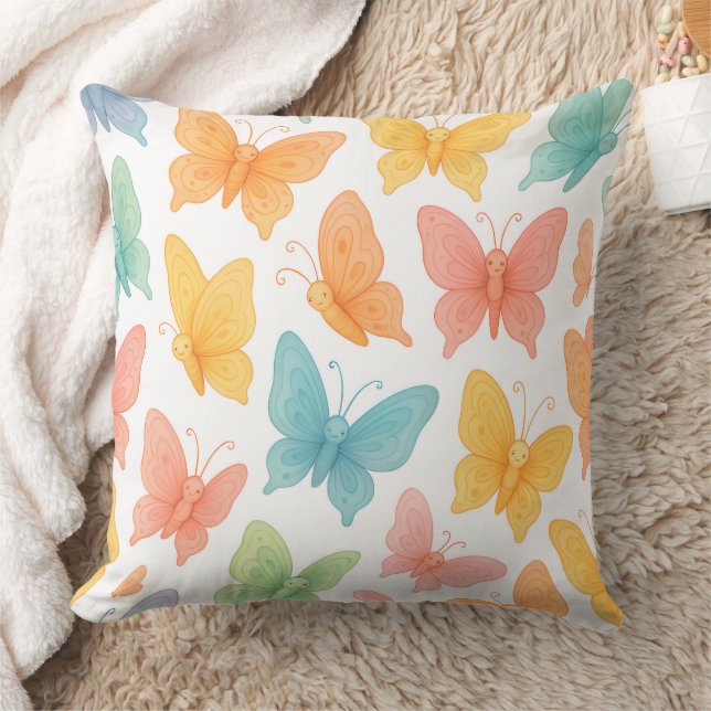 Coussin décoratif "Papillons Fantaisistes" (Couverture)