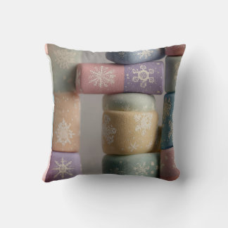 Coussin décoratif pastel abstrait et patchwork flo