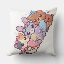 Coussin décoratif pastel trio d'animaux Cute & Coz