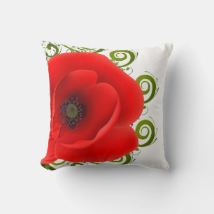 Coussin décoratif Pavot Rouge