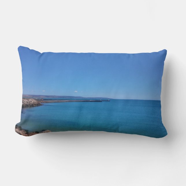Coussin décoratif Paysage de ciel bleu et d'océan (Recto)