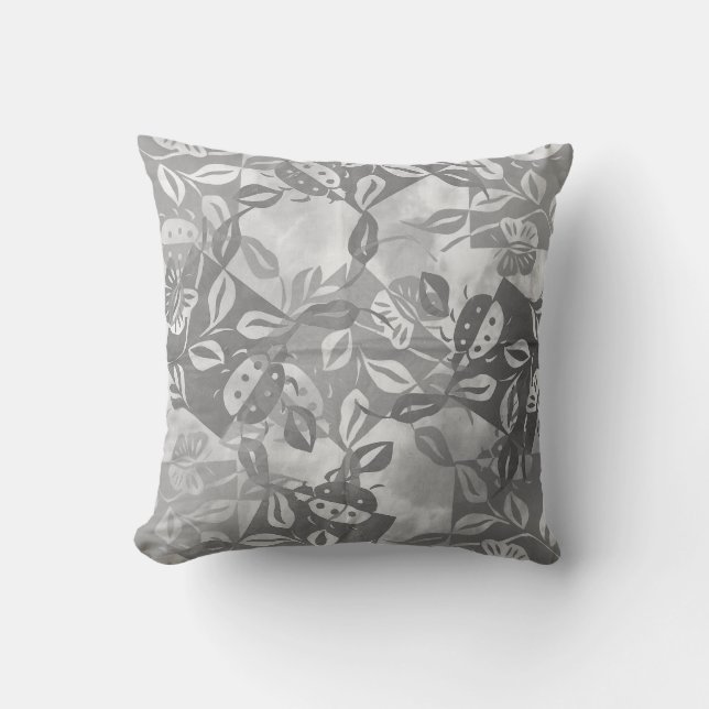 Coussin décoratif peinture coccinelle jardin papil (Recto)