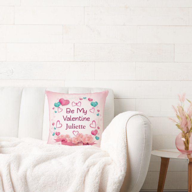 Coussin décoratif personnalisé 'Be My Valentine' (Canapé)