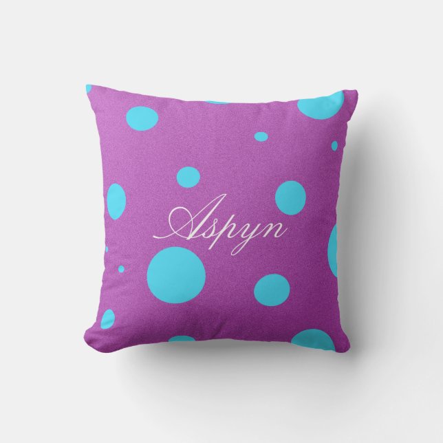Coussin décoratif personnalisé de point de polka (Recto)