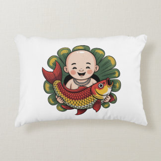 Coussin décoratif | Petit garçon avec Lucky Koi