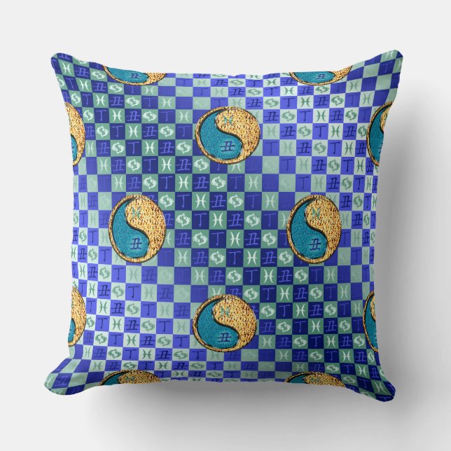 Coussin décoratif Poissons & Bœuf de Feu (Recto)