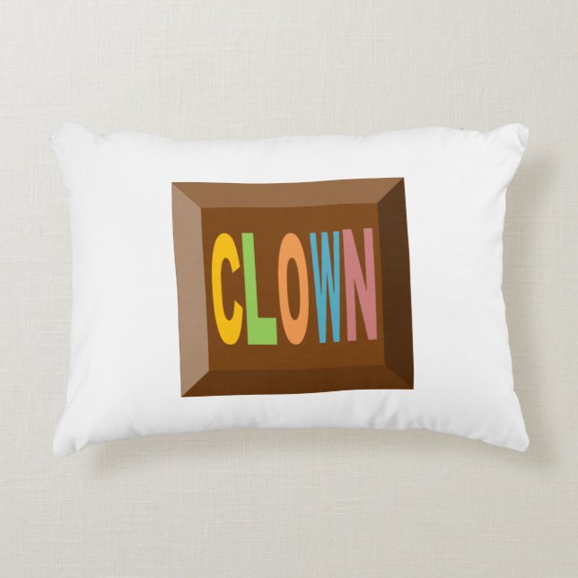Coussin décoratif pour enfants CHOCOLAT  CLOWN (Devant)