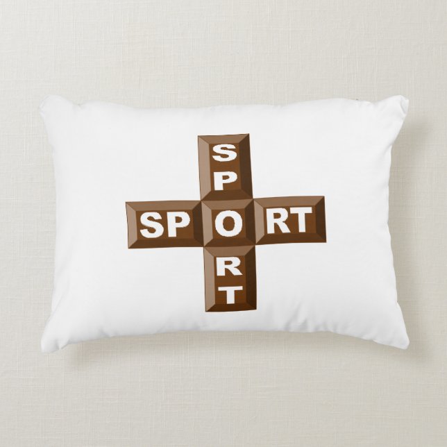 Coussin décoratif pour enfants   CHOCOLAT  SPORT  (Devant)