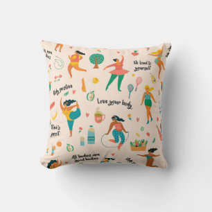 Coussin décoratif pour la positivité corporelle