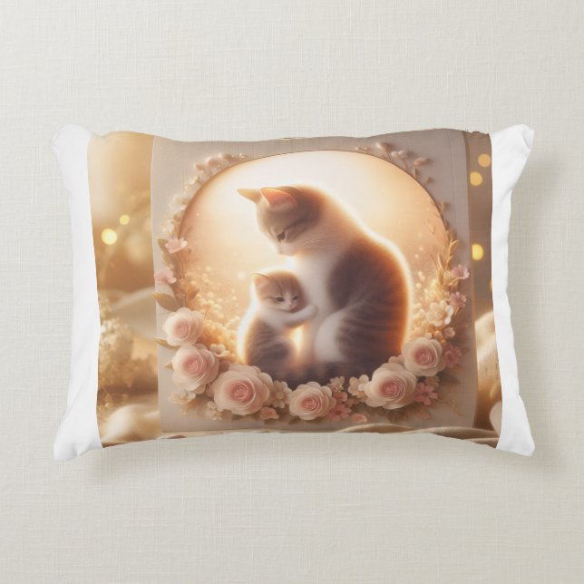Coussin décoratif pour maman de chat mignon – Cade (Devant)