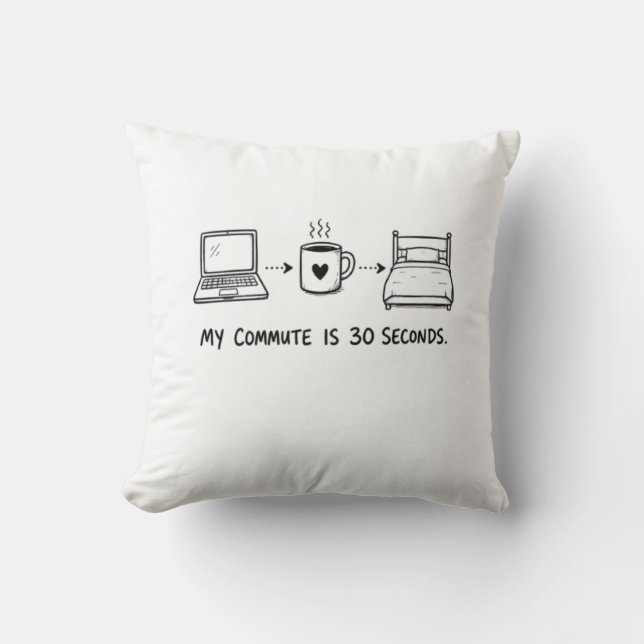 Coussin décoratif pour travailleur à distance avec (Recto)