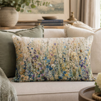 Coussin décoratif Prairie fleurie 40x30 cm