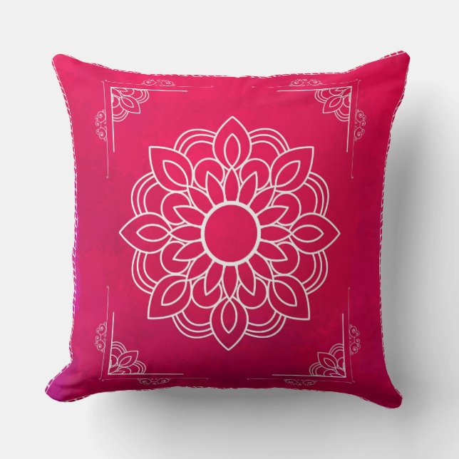 Coussin décoratif Red Mandala (Recto)