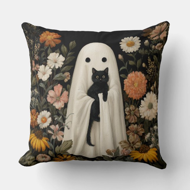 Coussin décoratif représentant un fantôme tenant u (Recto)
