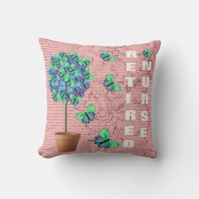 Coussin décoratif retiré de papillon d'infirmière (Recto)