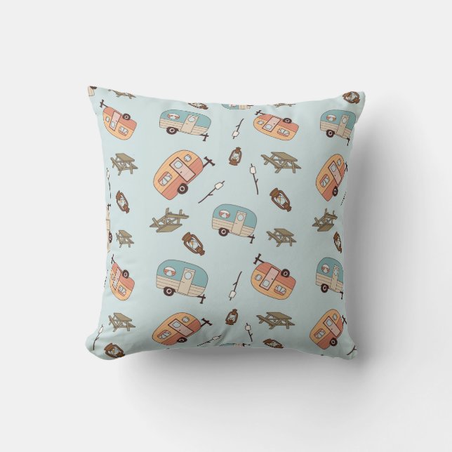 Coussin décoratif Rétro Camper (Recto)