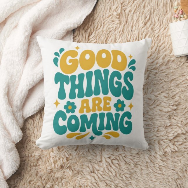 Coussin Décoratif Rétro Groovy « De Bonnes Choses  (Couverture)