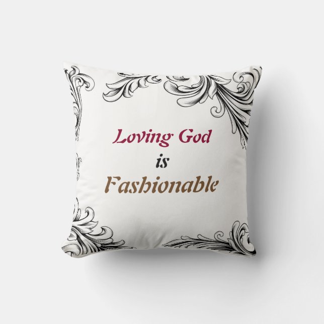 Coussin décoratif réversible .. Aimer Dieu (Recto)