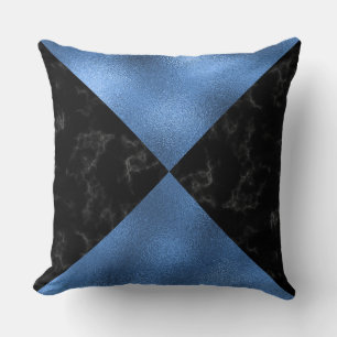 Coussin décoratif réversible bleu/noir