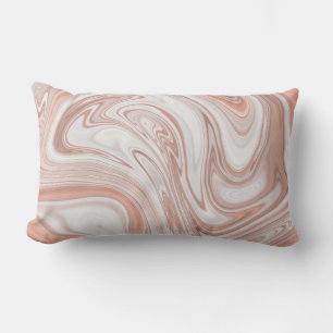 Coussin décoratif réversible rose en marbre
