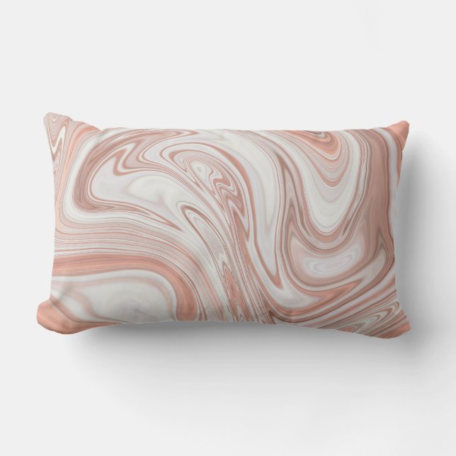 Coussin décoratif réversible rose en marbre (Recto)