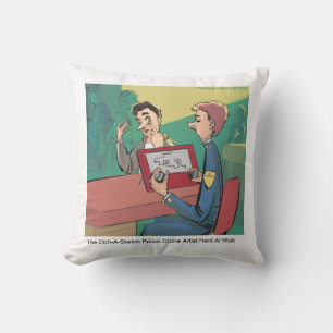 Coussin décoratif Rick London, l'artiste de croqui
