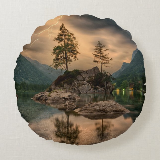 Coussin décoratif rond (40,6 cm) (Devant)