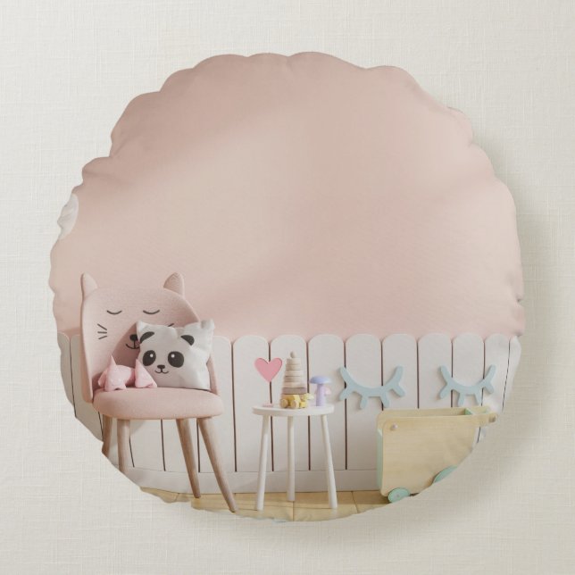 Coussin décoratif rond (40,6 cm) (Devant)