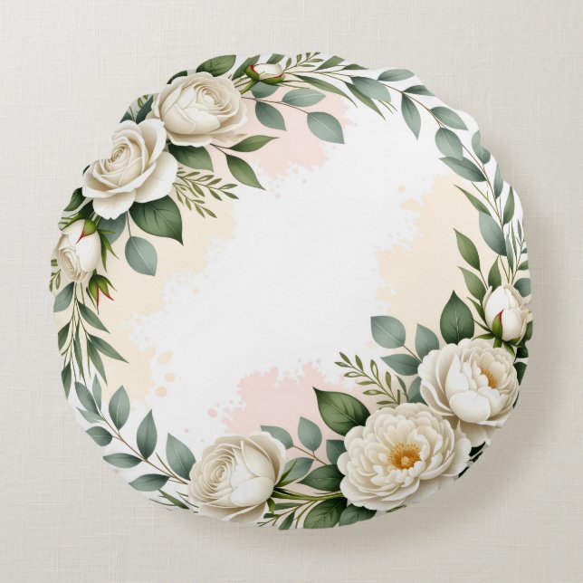 Coussin décoratif rond personnalisé (Devant)