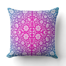 Coussin décoratif rose et violet Boho Mandala