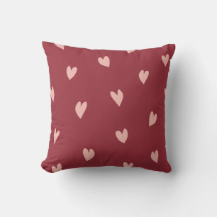 Coussin décoratif rose rouge touche aimante