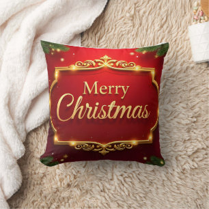 « Coussin décoratif rouge Joyeux Noël – Fêtes de f