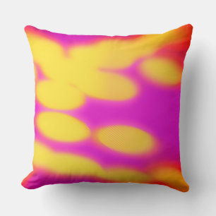 Coussin décoratif rouge rose et jaune