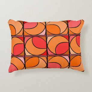Coussin décoratif seventies orange