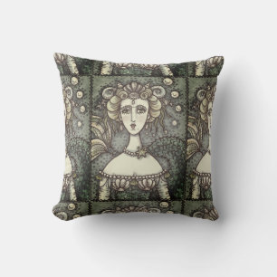 COUSSIN DÉCORATIF SIRÈNE DE NEPTUNE STYLE VINTAGE