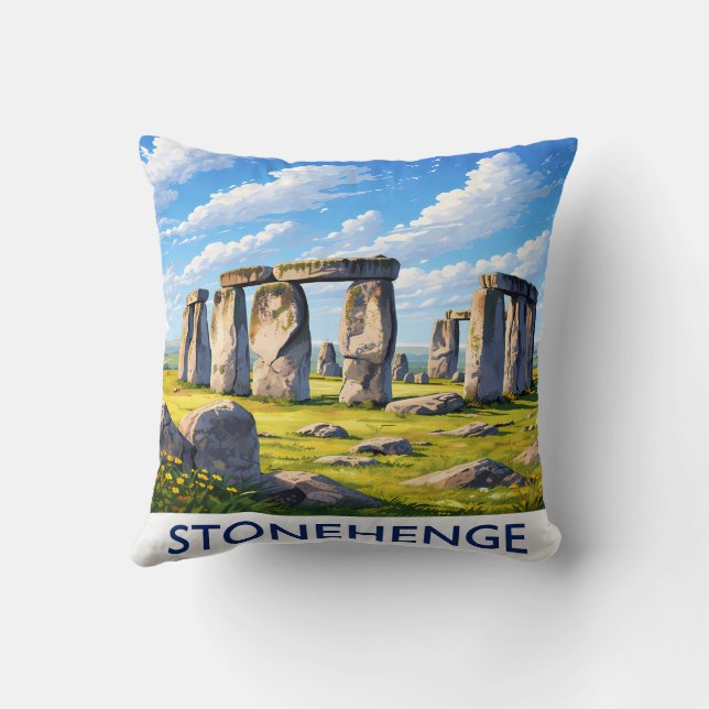 Coussin décoratif Stonehenge Monument ancien paysa (Verso)