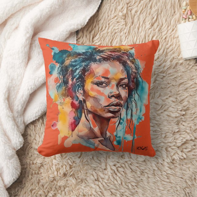 COUSSIN DÉCORATIF SUBLIMATION REINE NOIRE (Couverture)