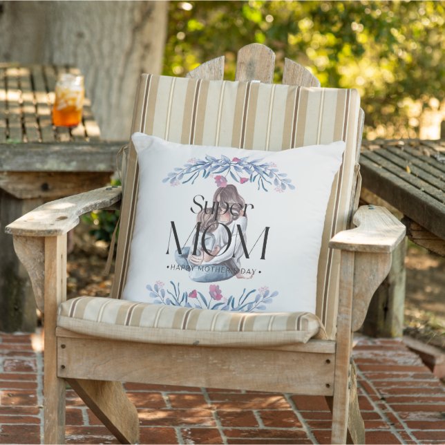 Coussin décoratif Super Mom - Cadeau parfait pour  (Chaise)