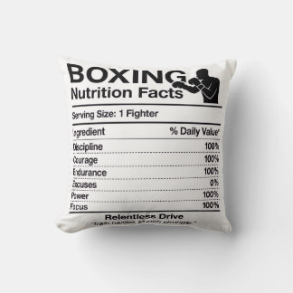 Coussin décoratif sur les faits nutritionnels de l