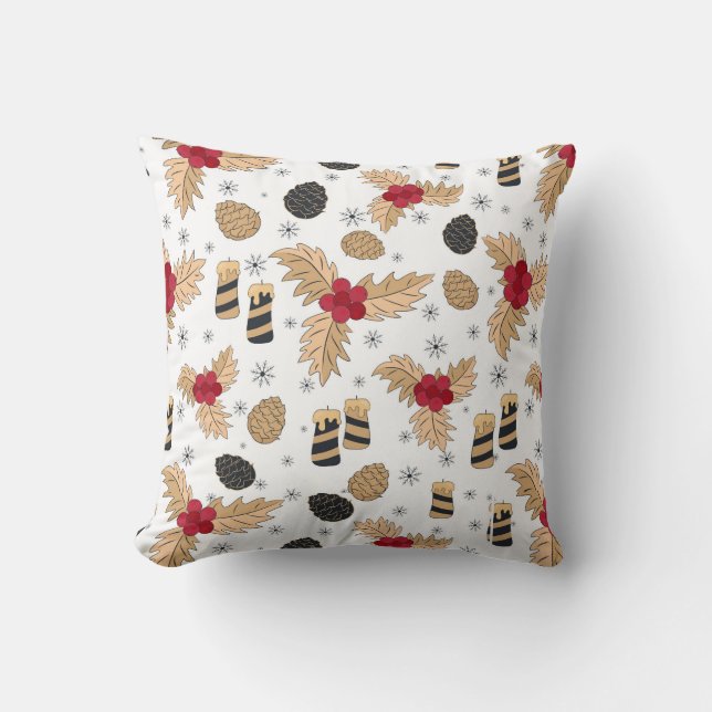 Coussin décoratif Tons d'Automne avec pommes de pi (Recto)