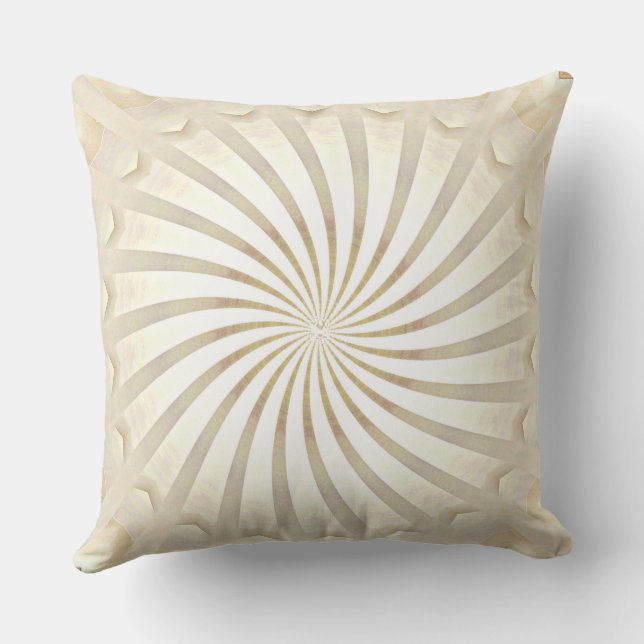 Coussin décoratif tourbillon crème beige (Verso)