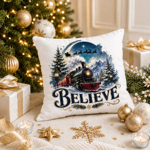 Coussin décoratif Train de Noël Polar Express