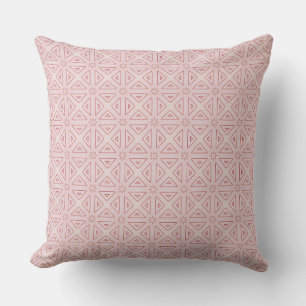 Coussin décoratif triangles géométriques roses