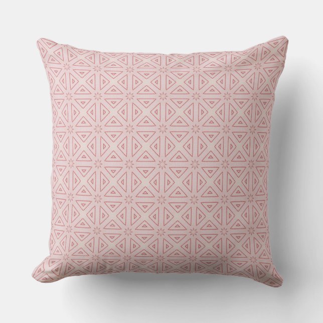 Coussin décoratif triangles géométriques roses (Recto)