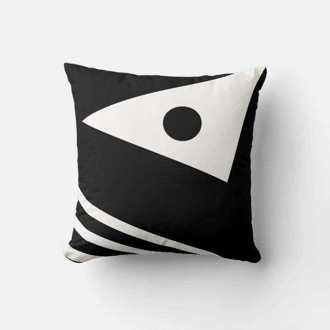 Coussin décoratif vague blanche et noire (Recto)