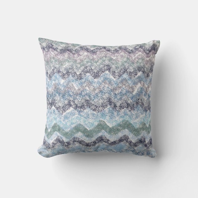 Coussin décoratif Vagues violettes 41 cm x 41 cm (Recto)