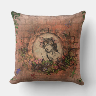 Coussin décoratif vintage d'image passée