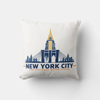 Coussin décoratif vintage sur la skyline de New Yo